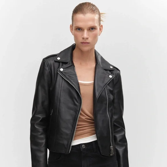 Mango Jackets Coats Mango Black Leather Biker Jacket Poshmark